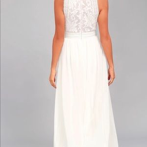White lace maxi dress